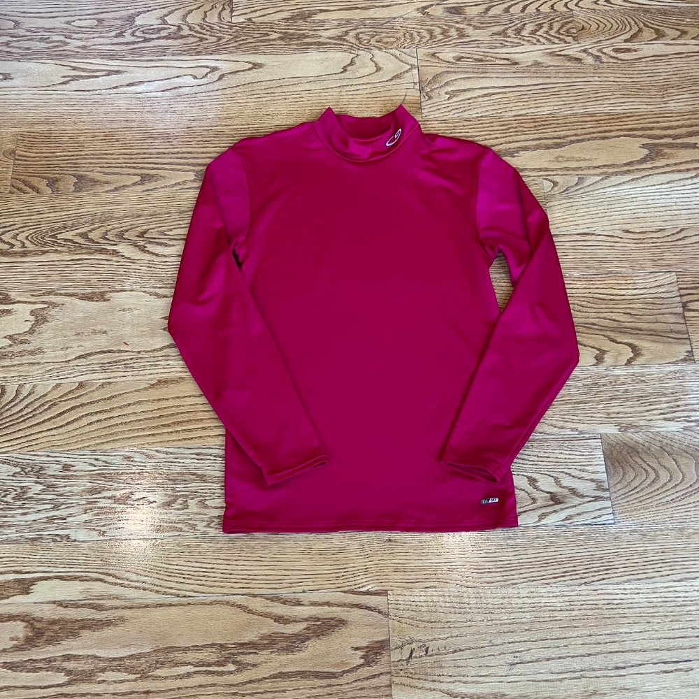 Champion Brand Name Size Large Red Duo Dry Compression Shirt Long Sleeve Mens